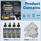 Screen Cleaner Spray 16oz 4oz X 4 Pack  Tv   Computer Screen Cleaner With 2 M   