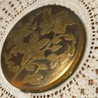 Vintage Fifth Avenue Makeup Compact In Gold Tone With Raised Floral