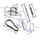 24 Pcs Shade Sail Hardware Kit shade Kit 5 Inch For Silver