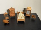 Vtg Miniature Doll Furniture Lot Includes Doll