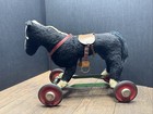 1950   s Vintage  Ride On Plush Horse Pull Toy