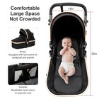 Baby Stroller 3-in-1 Travel System With Car Seat   Adjustable Stroller Combo Bk