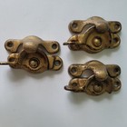3 Vintage Brass Window Latch Sash Locks With Recievers