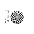 Vintage 80s 90s Style Pin Button Ska Checkered Spiral Black White Pin 1    68-23
