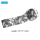2  14 76feet Camo Tape Wrap 2 Rolls Self-adhesive Tape Snow - Black White