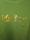 John Deere Green Short Sleeve T-shirt Gold Sequin Logo Xxl Agriculture Euc