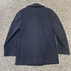 Vintage 1958 Us Navy Pea Coat Military Issue Heavy Wool Cold Weather Black Sz 38