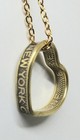 Heart Pendant Made From New York City Subway Transit Token Coin Ring