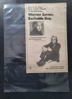 Warren Zevon Excitable Boy Album Promo Print Advertisement 1978