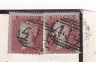 1854 Qv Two X 1d Penny Red Stamps On Kettering Part Cover Missing Back  front 