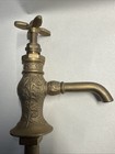 Vtg Vintage Pair Brass Decorative Ornate Separate Hot Cold Sink Faucets Singles