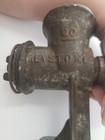 Vintage Keystone No  20 Cast Iron Meat Grinder     Hand Crank Clamp Style