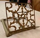 Vintage Solid Brass Adjustable Book Music Art Stand Easel Holder Cookbook