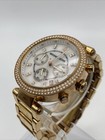 Michael Kors Parker Mk-5491 Rose Gold Chronograph Watch New Battery 5 75  Wrist
