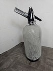 Vintage 14    Syphon Glass Seltzer Bottle Silver Mesh Classic Soda Water Siphon