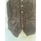 Roper Brown Leather Vest Western Cowboy Snaps Adjustable Men   s Size Medium