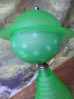 1939 World s Fair Saturn Lamp Houze Green Uranium Glass