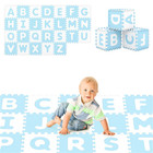 26pcs Abc Alphabet Eva Foam Play Mat Non Slip For 10  Months Blue white