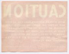 Louis Marx Original Caution Printed Message P-1500  Included In Playsets  1960s