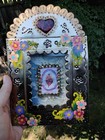 Catholic Sacred Heart Nicho Shrine  Rustic Metal Folk Art  Beautiful 