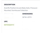 Evenflo Position   Lock Baby Gate Pressure-mounted Farmhouse Collec Wide Doorway