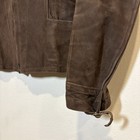 Vintage 1930s Mens Solid Brown Rare Buckle Back Suede Leather Jacket Talon Zip
