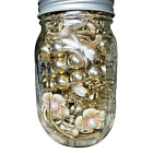 1 75   Lbs 1 Full Ball Mason Jar All Gold Toned Jewelry Mystery Lot Wearable Guc