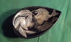 African Folk Art Kisii Region Kenya Soapstone Bowl ash-tray With A Carved Fish