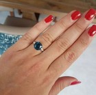 Genuine London Blue Topaz Ring 925 Solid Sterling Silver Handmade Jewelry