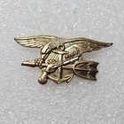 Us Navy Seal Trident Special Warfare Insignia Pin Badge Militaria Gold Tone