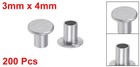 200pcs 3mm X 4mm Aluminum Flat Head Semi-tubular Rivets Silver