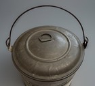 Antique Vintage Tin Metal Coal Miner Construction Railroad Pail Lunch Box