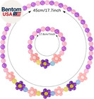 Girls Jewelry Set - Cute Flower Beads Necklace Bracelet-toddler Girls Flower Jew