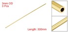 3pcs Brass Round Tube 300mm 3mm Od 0 5mm Seamless Straight Pipe Tubing