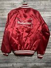 Vintage 80s Anheuser Busch Budweiser Varsity Jacket Red White Size Large