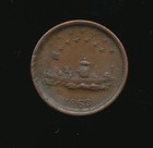 1863 Civil War Patriotic Token Uss Monitor Union For Ever Shield               Y