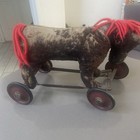 Antique 15    Tall Steiff   Ride On Horse Wheels  Toy Cottagecore Farmhouse Decor