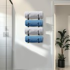 Wall Mounted 4 Tier Towel Rack Holder Organizer For Bathroom Towels Blankets