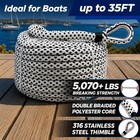 Boat Anchor Line 1 2  X 114 Ft For 18   35 Ft Boats     Double Braided P