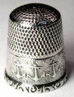 Antique Waite Thresher Co  Sterling Silver Thimble     anchors    Design  C1890s