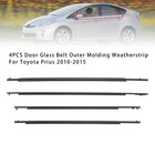 4pcs Door Glass Belt Outer Molding Weatherstrip For Toyota Prius 2010-2015 12