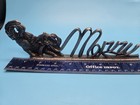 2-piece Metzke Pewter Merry Christmas Mantel Sign Cavalier King Charles Dog 1993
