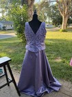 Morilee Purple Satin Long Formal Dress Gown Size S Regular Fit