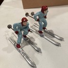 Vintage Lot Of Two Lead Cast Skiers 