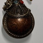 Vintage Bohemian Thailand Nesnuff Bottle Pendant W  Chain Spoon Stopper Red blue