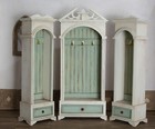 1 12 Scale Dollhouse Miniatures Furniture Vintage Wardrobe Cabinet Unfinished
