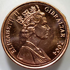 Gibraltar One Penny 2004 Km 1046 - Elizabeth Ii - British Coin     famous Monkey    