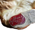 Lefton Cat Figurine Vintage Japan Brown White Tabby Kitten Green Eyes Porcelain