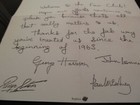 Beatles Fan Club Letter Autographs All Of Fab Four Rock N Roll Pop Music Old Uk