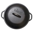 Vintage Lodge cast Iron Dutch Oven  With Lid  Usa 8 Dol  10 1 4 Stock Pot Cowboy